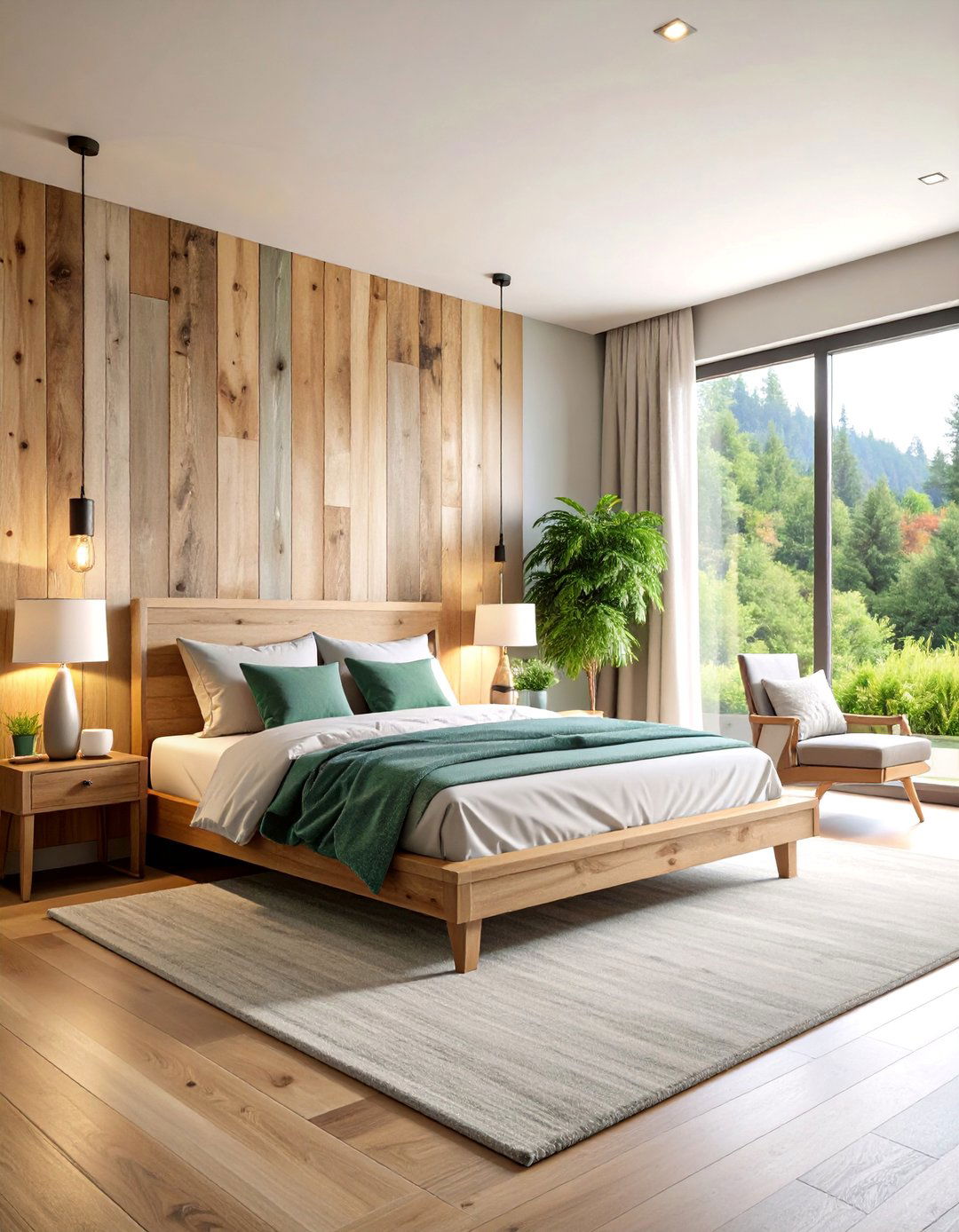 Reclaimed Wood Accent Feature - 25 Bedroom Wall Decor Ideas