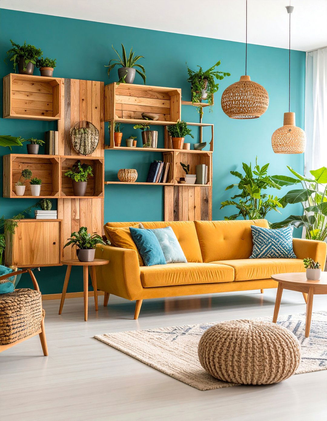 Reclaimed Wood Accent Wall with Integrated Storage Solutions - 25 Organic Modern Interior Design Ideas