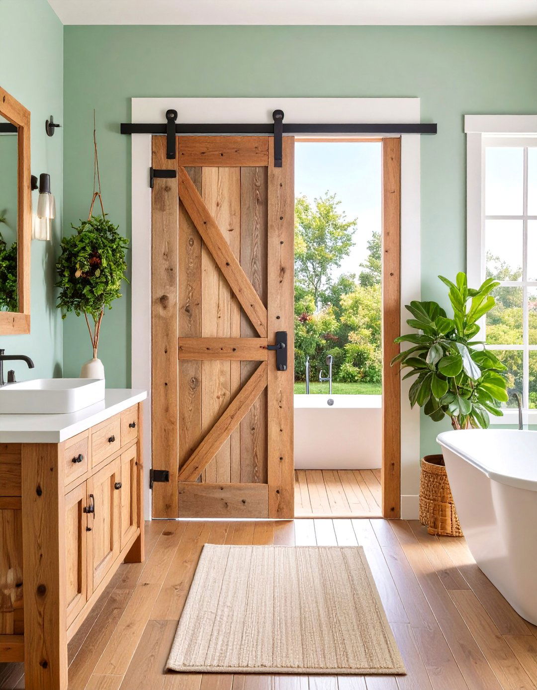 Reclaimed Wood Barn Style Pocket Door - 25 Bathroom Pocket Door Ideas