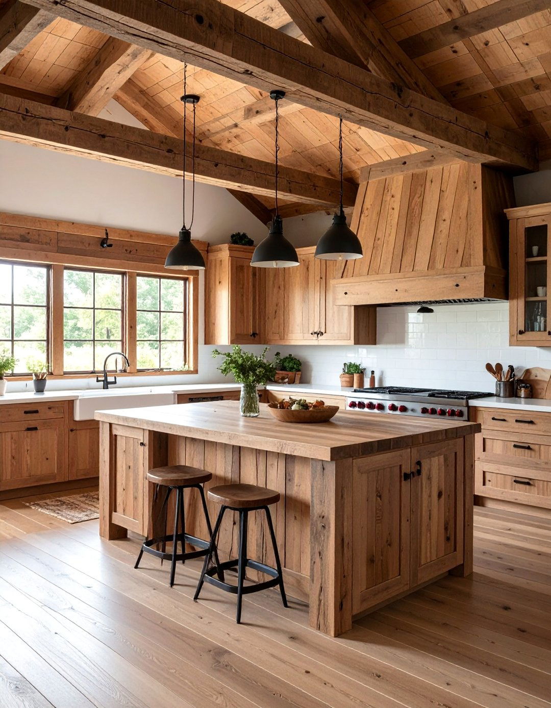 Reclaimed Wood Barndominium Kitchen with Sustainable Materials - 25 Barndominium Kitchen Ideas