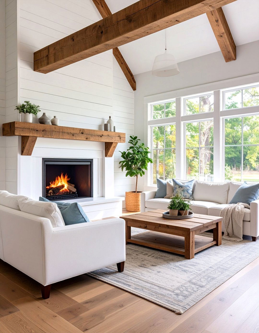 Reclaimed Wood Beam Mantel Authentic Character - 25 Shiplap Fireplace Ideas