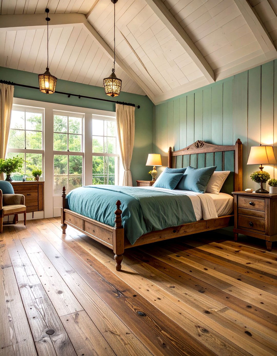 Reclaimed Wood Bedroom Flooring with Historical Character - 25 Bedroom Flooring Ideas