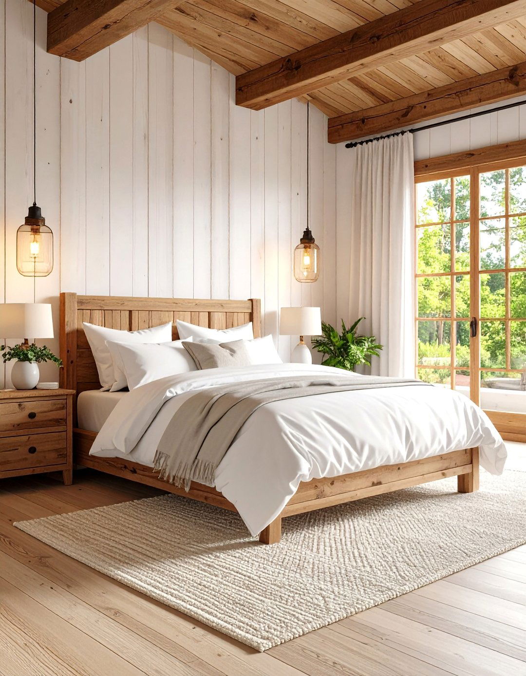 Reclaimed Wood Bedroom with Linen Textiles - 25 Rustic Decor Ideas