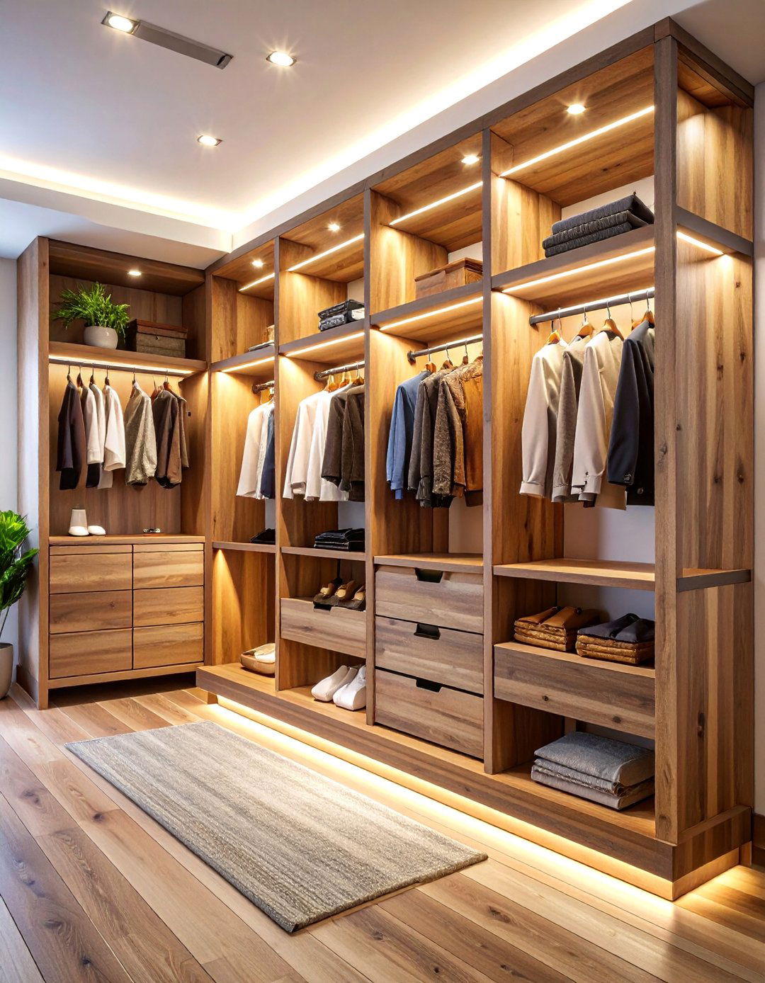 Reclaimed Wood Floating Shelf Closet System - 25 Rustic Closet Ideas