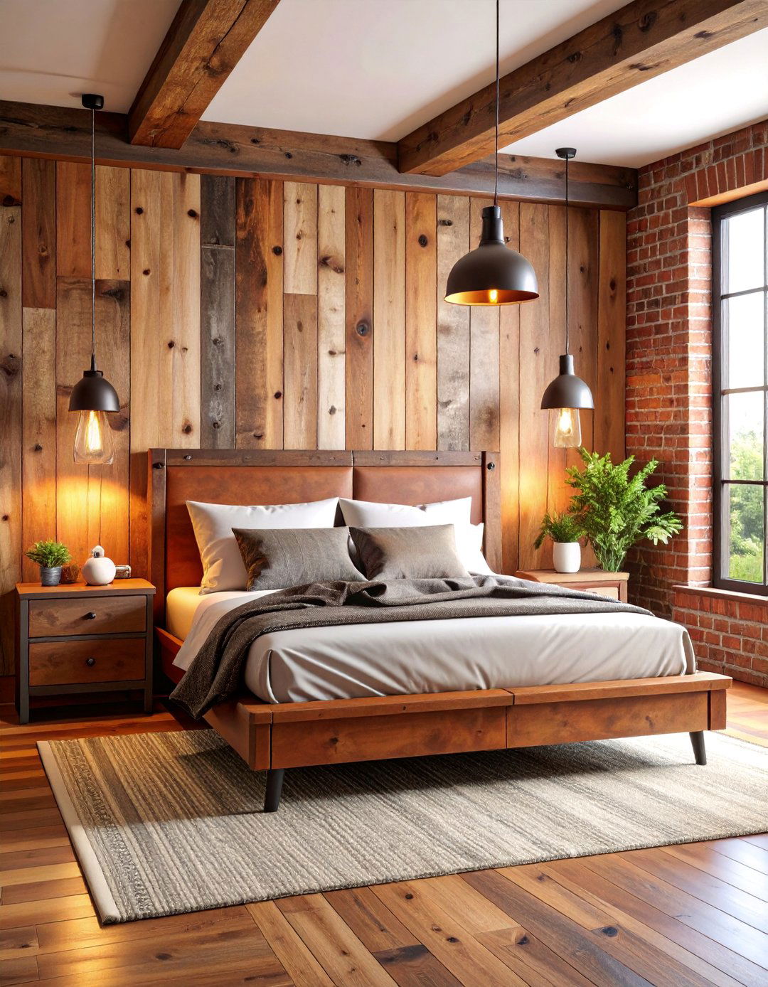 Reclaimed Wood Industrial Bedroom - 25 Industrial Bedroom Ideas