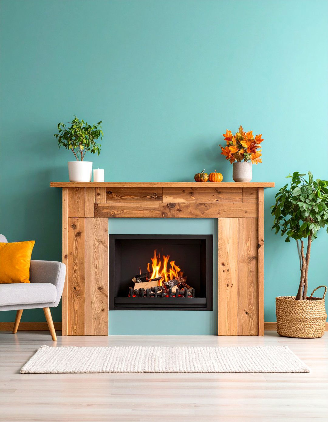 Reclaimed Wood Mantel Fireplace - 25 Scandinavian Fireplace Ideas