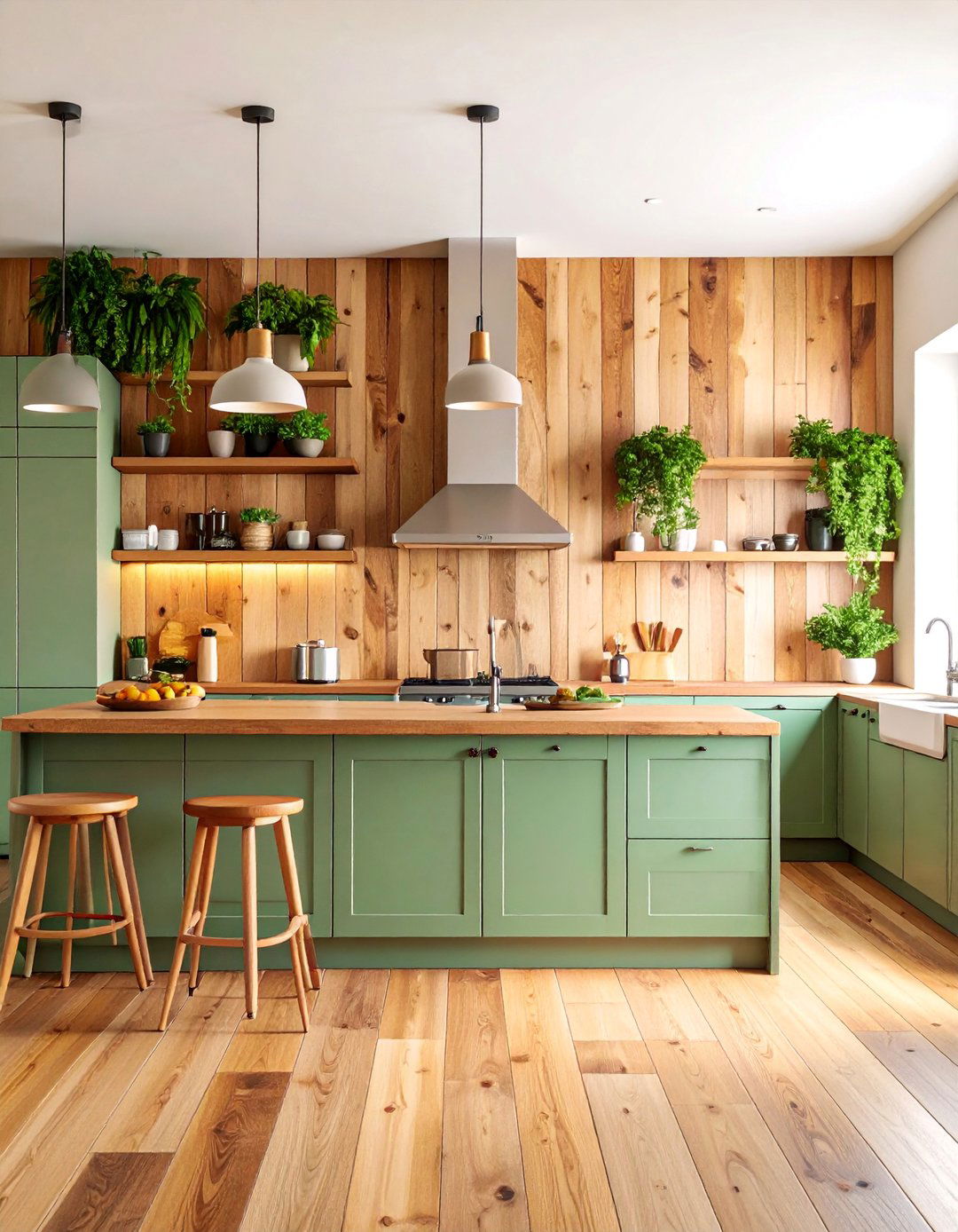 Reclaimed Wood Plank Feature Wall - 25 Kitchen Accent Wall Ideas