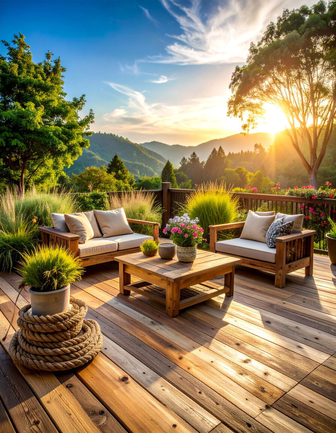 Reclaimed Wood Rustic Assembly - 25 Deck Furniture Ideas