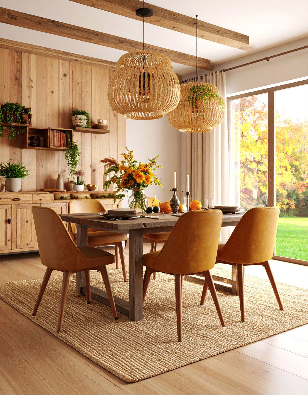 Reclaimed Wood Rustic Dining Room with Sustainable Materials - 25 Rustic Dining Room Ideas