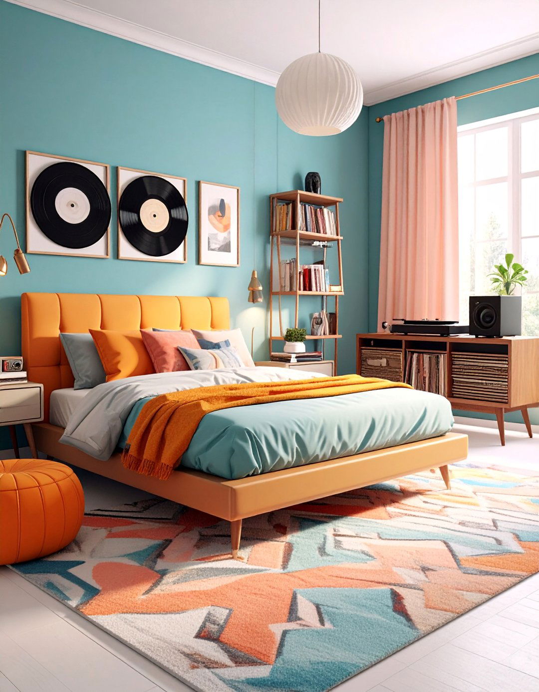 Record Collection Sanctuary Bedroom - 25 Hipster Bedroom Ideas
