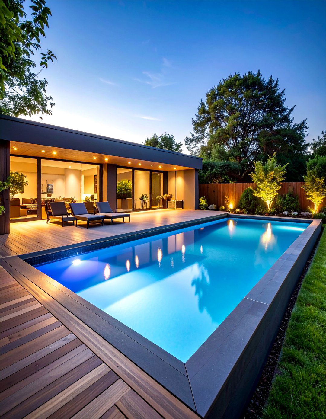 Rectangular Lap Pool with Clean Lines - 25 Small Inground Pool Ideas