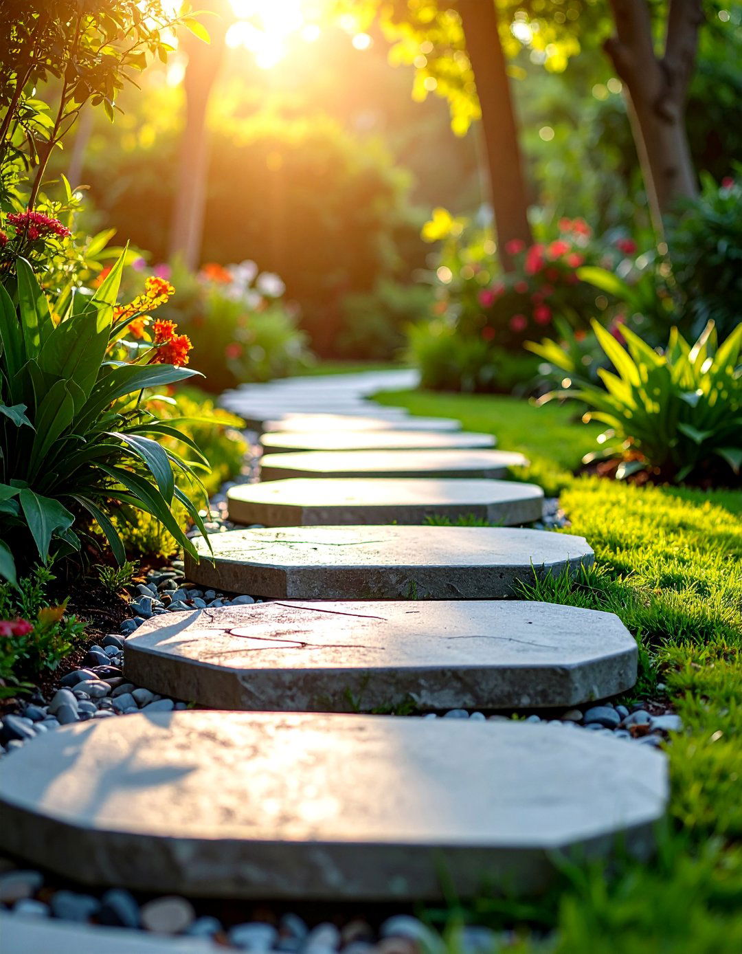 Recycled Concrete Stepping Stones - 25 Natural Walkway Ideas