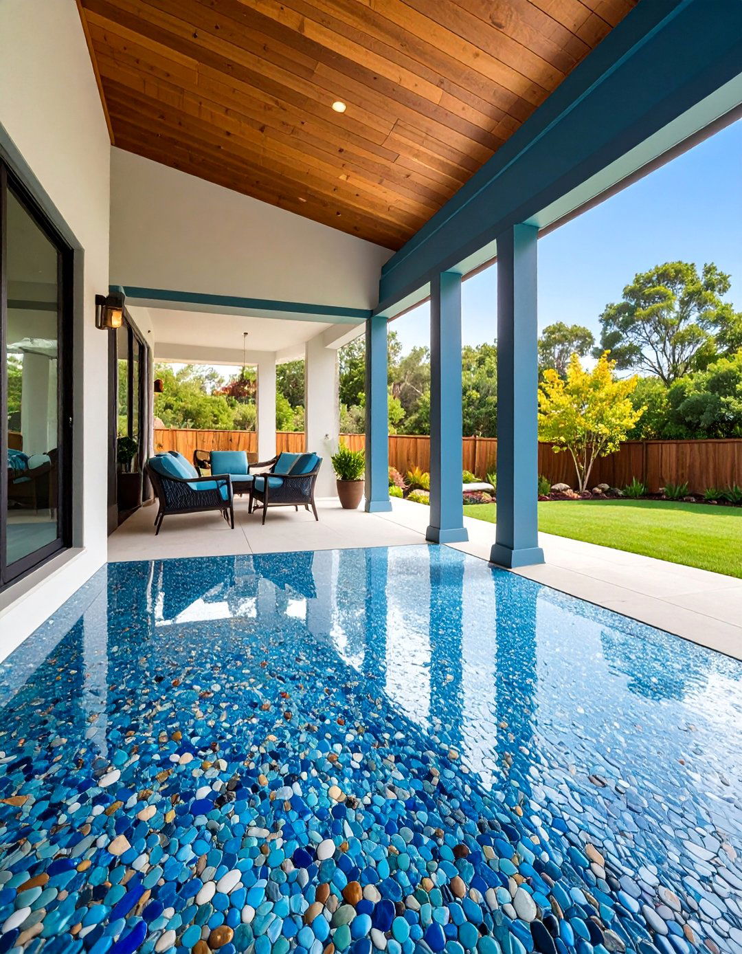 Recycled Glass Aggregate Decorative Surface - 25 Porch Flooring Options