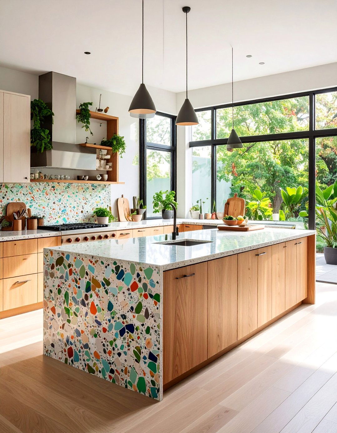 Recycled Glass Terrazzo with Sustainable Kitchen Design - 25 Terrazzo Kitchen Countertops