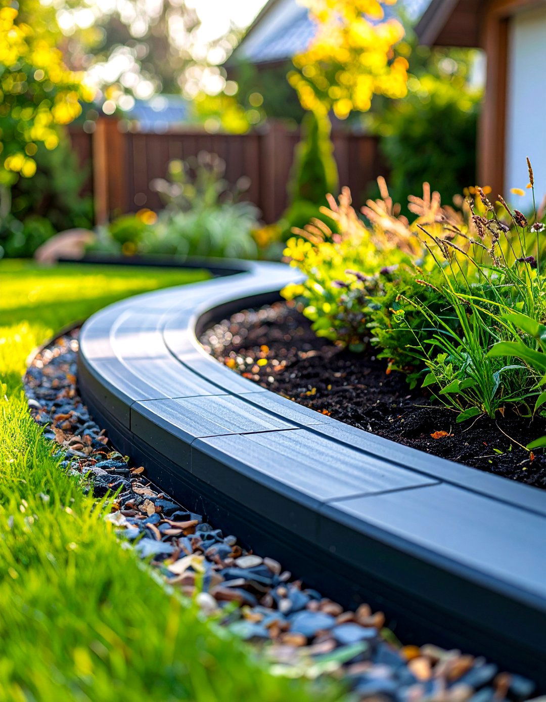 Recycled Rubber Flexible Edging - 25 Modern Garden Edging Ideas