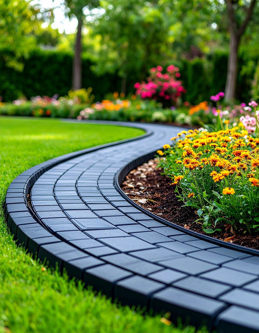 Recycled Rubber Tire Edging - 25 Recycled Garden Edging Ideas