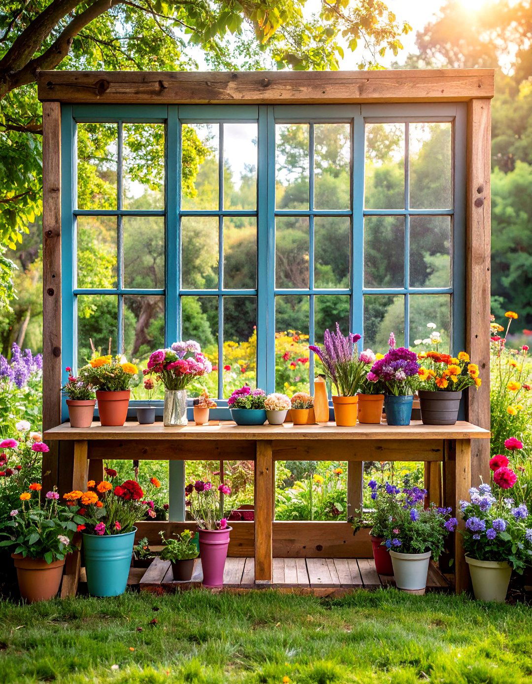 Recycled Window Garden Menu Board - 25 Garden Sign Ideas
