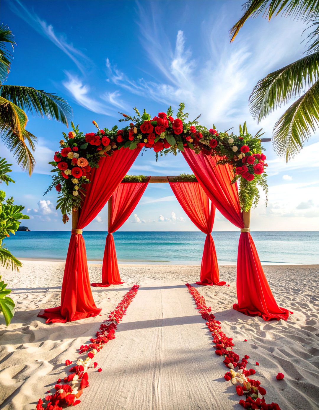 Red Beach Wedding - 25 Red Wedding Theme Ideas
