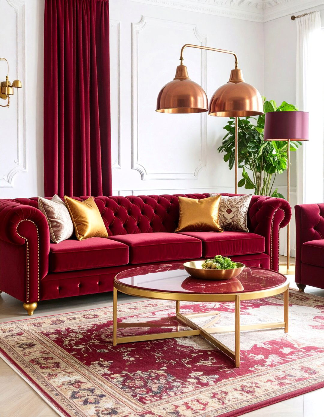 Red Burgundy Steampunk Elegance - 25 Steampunk Living Room Ideas