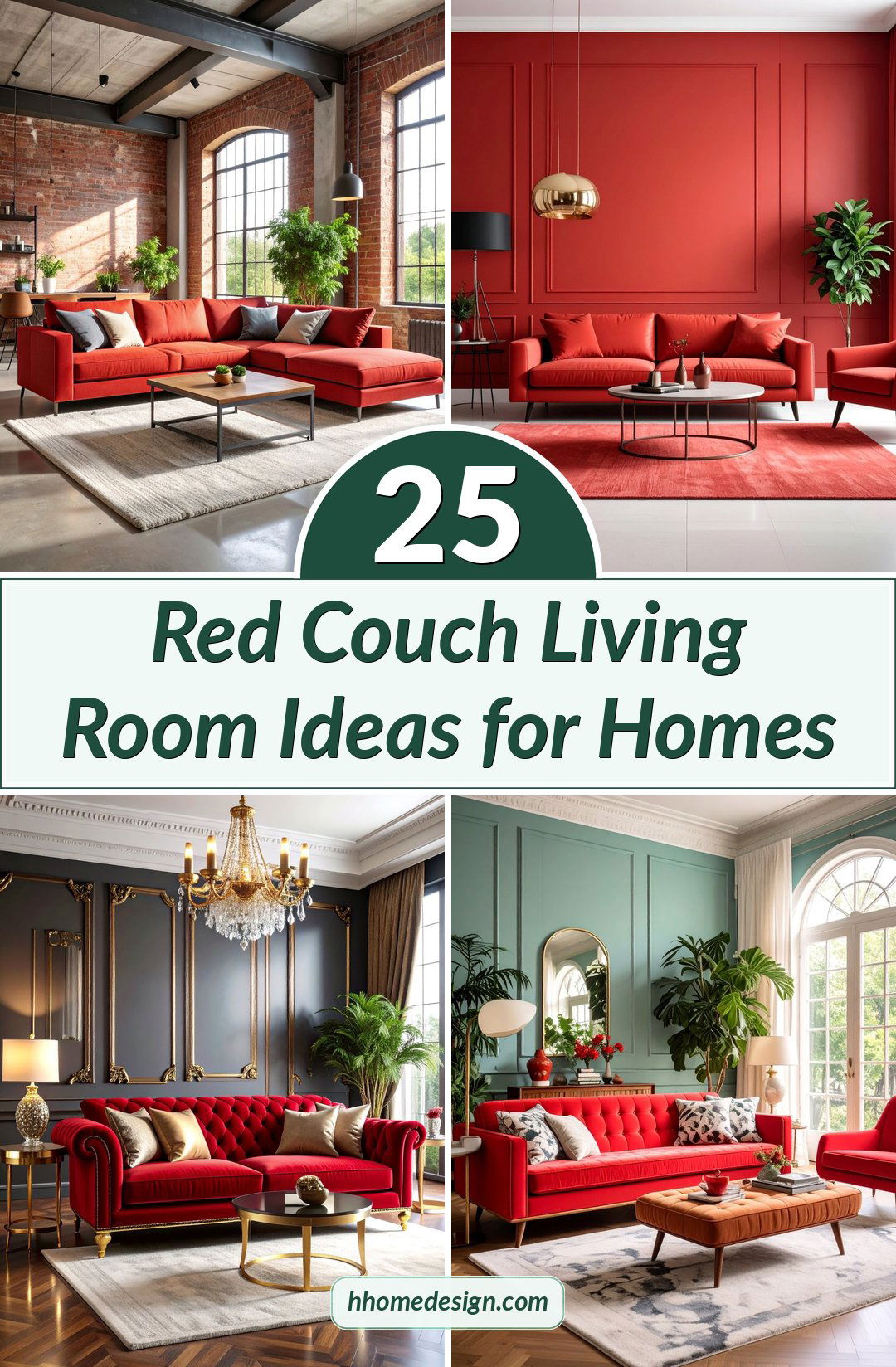 25 Red Couch Living Room Ideas for Homes