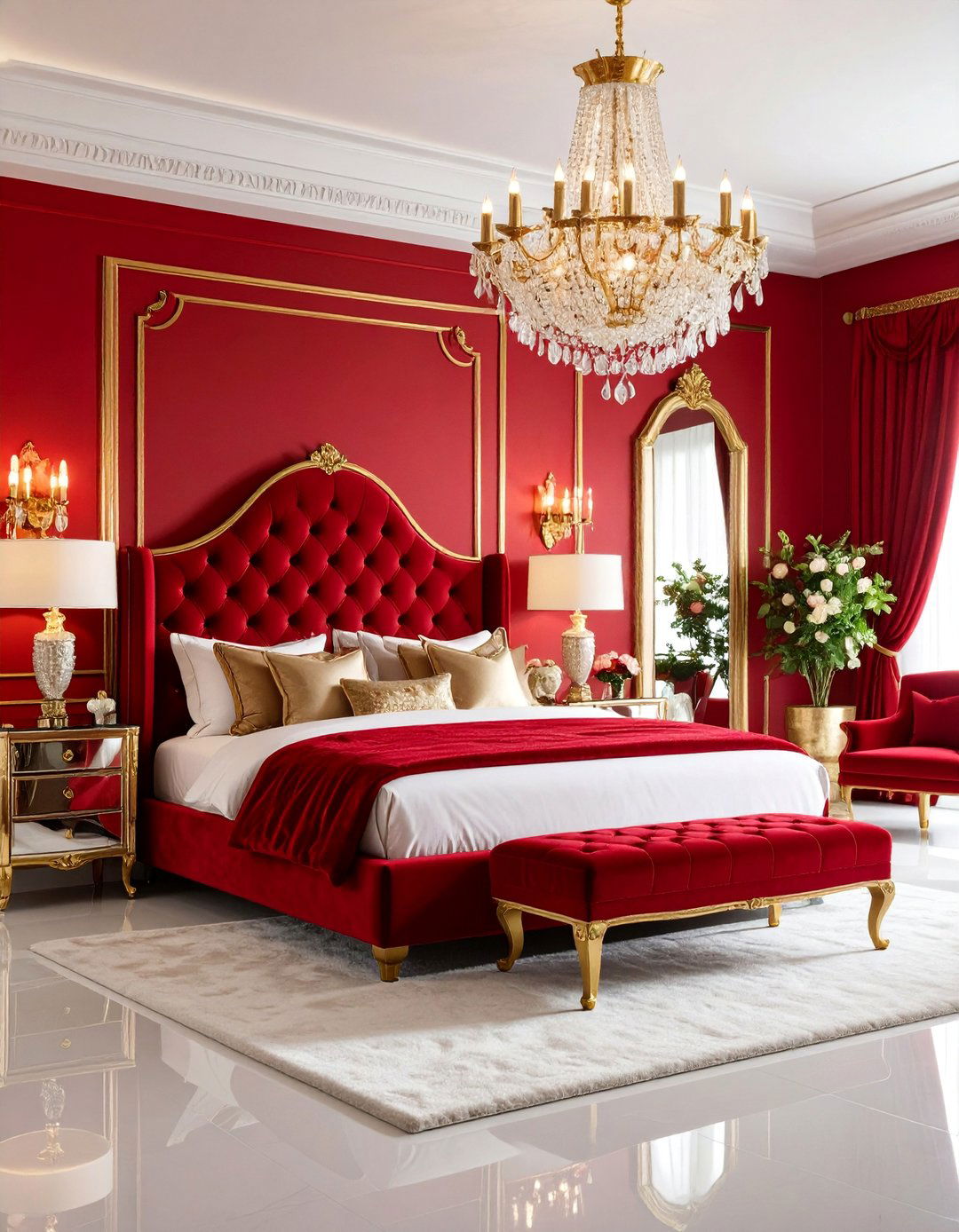 Red Glam Hollywood Bedroom Luxury - 25 Red Bedroom Ideas