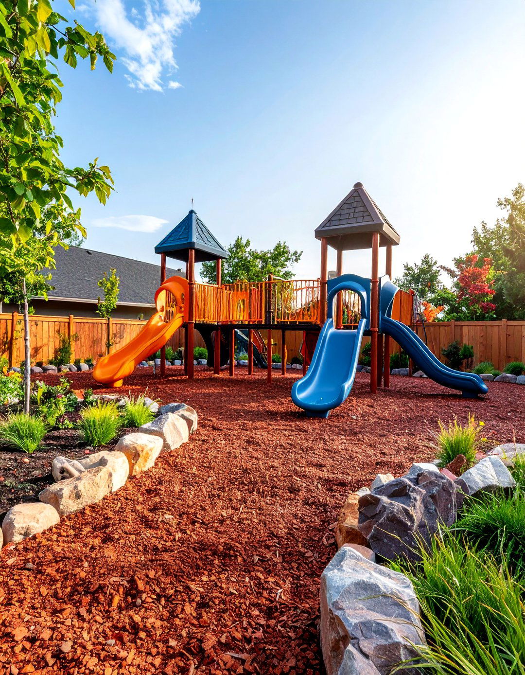 Red Lava Rock Playground Safety Surfacing - 25 Red Lava Rock Landscaping Ideas