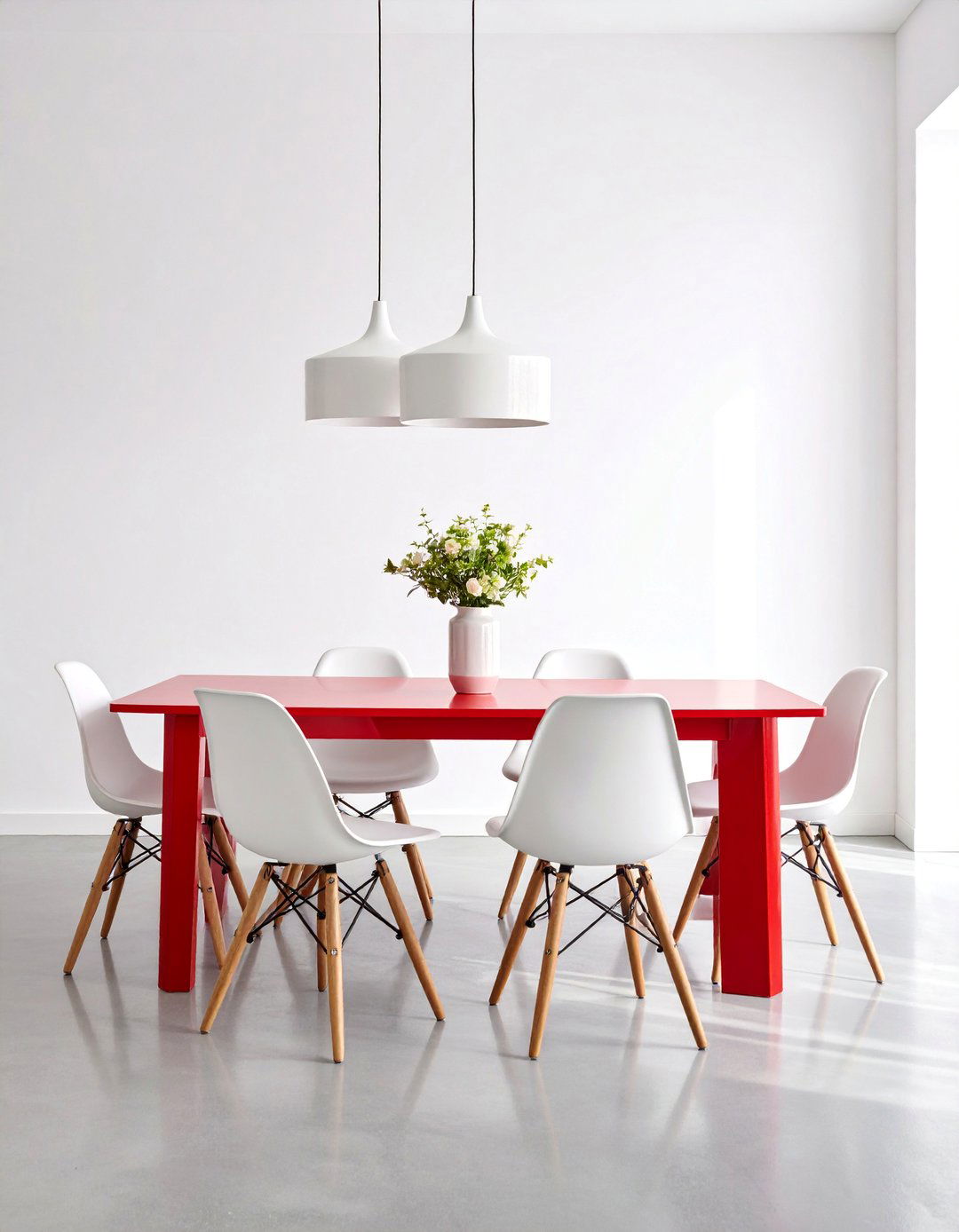 Red Minimalist Modern Approach - 25 Red Dining Room Ideas