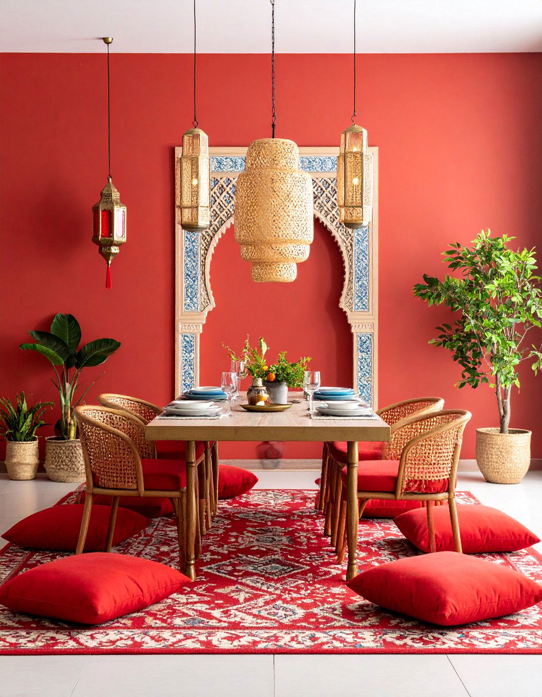 Red Moroccan Inspired Design - 25 Red Dining Room Ideas