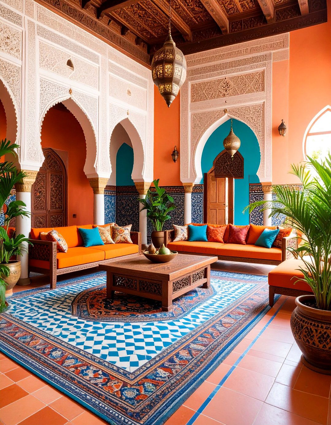 Red Moroccan Inspired Living Room - 25 Red Living Room Ideas