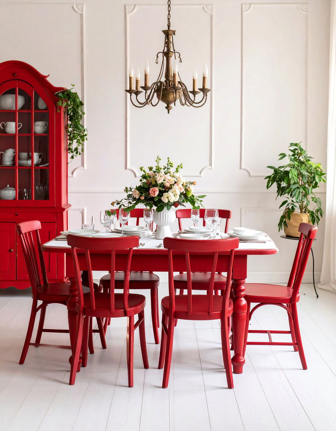 Red Painted Furniture Collection - 25 Red Dining Room Ideas