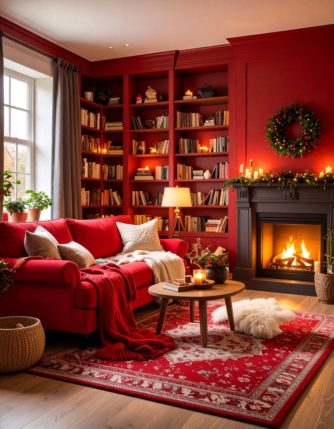 Red Reading Nook Living Room - 25 Red Living Room Ideas