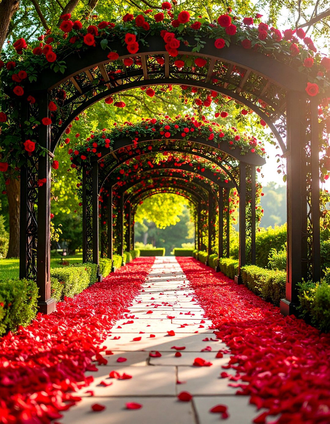 Red Rose Garden Wedding with Black Details - 25 Red and Black Wedding Ideas