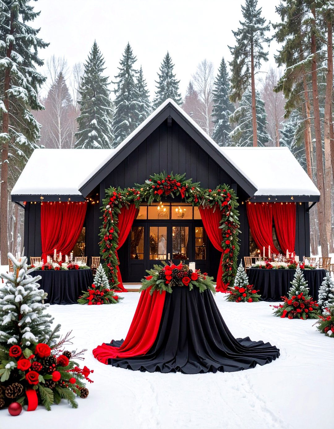 Red and Black Winter Wedding Design - 25 Red and Black Wedding Ideas