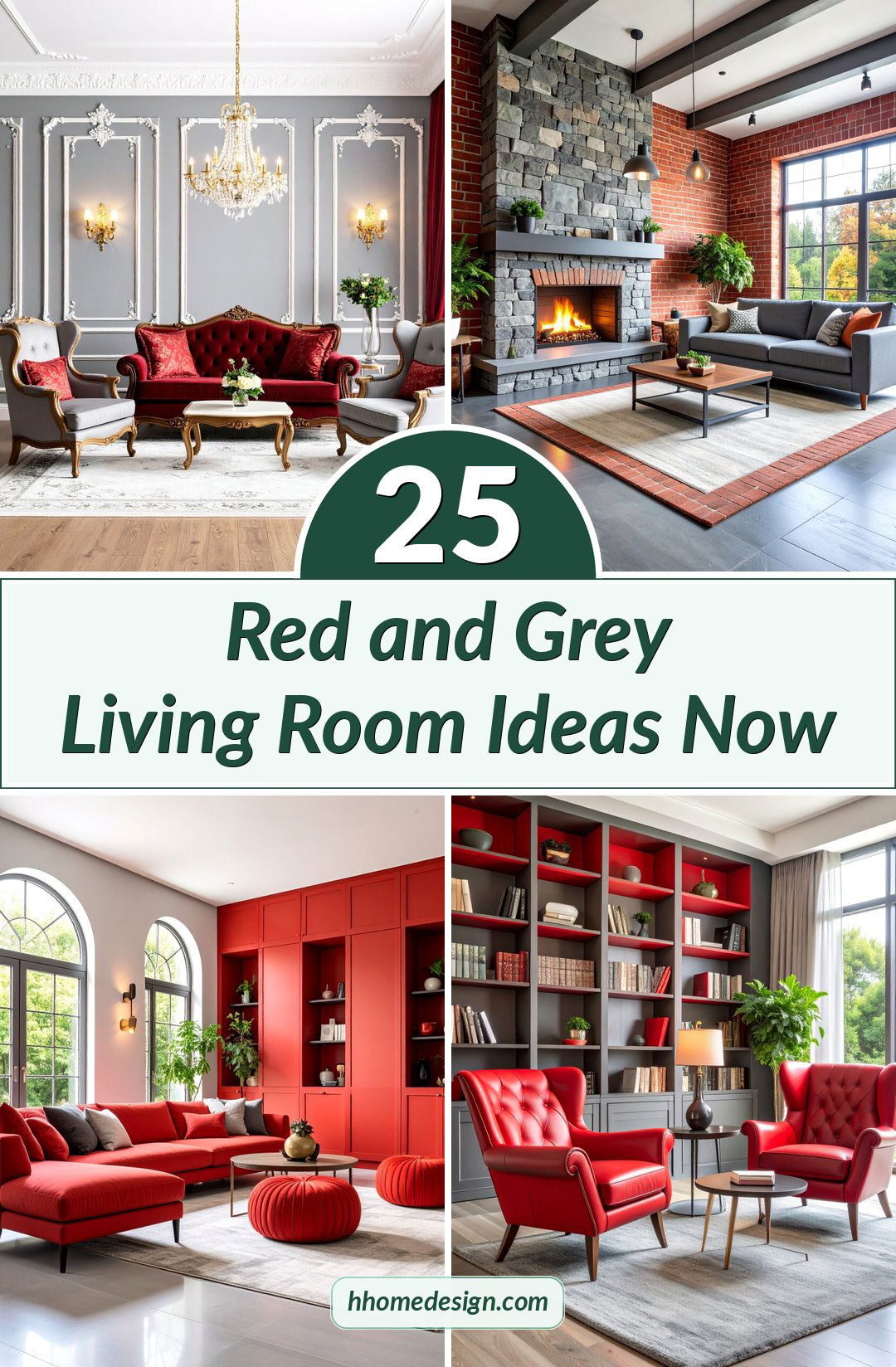 25 Red and Grey Living Room Ideas Now