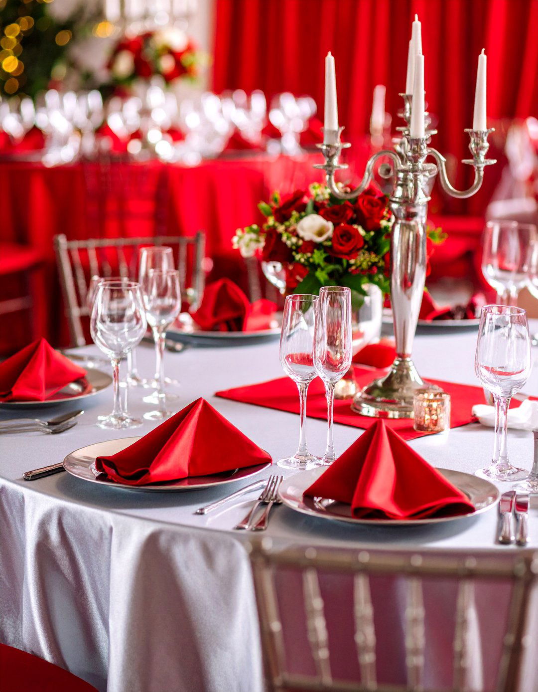 Red and Silver Elegance Wedding - 25 Red Wedding Theme Ideas