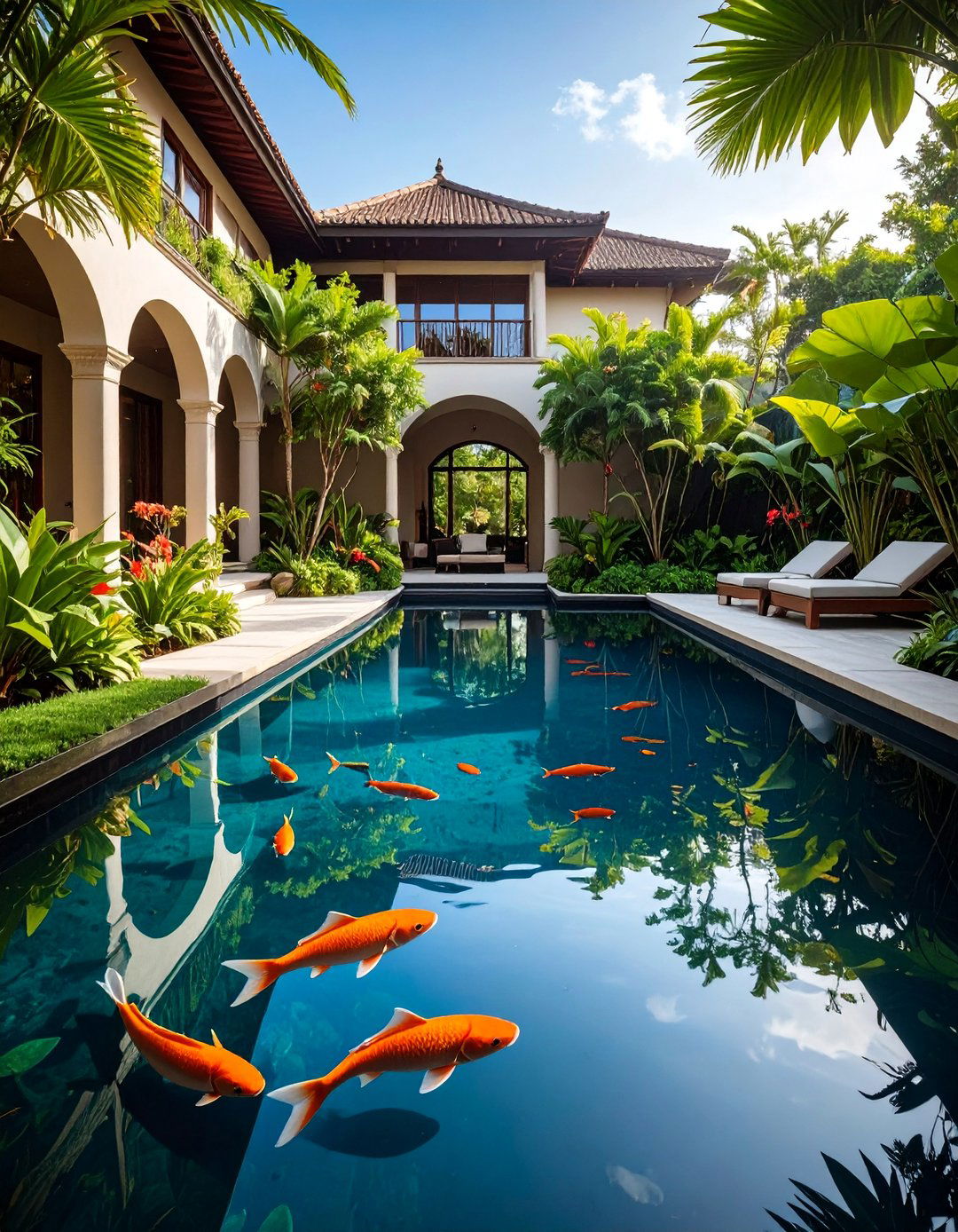 Reflection Pool Fish Pond with Mirror Surface - 25 Fish Pond Ideas