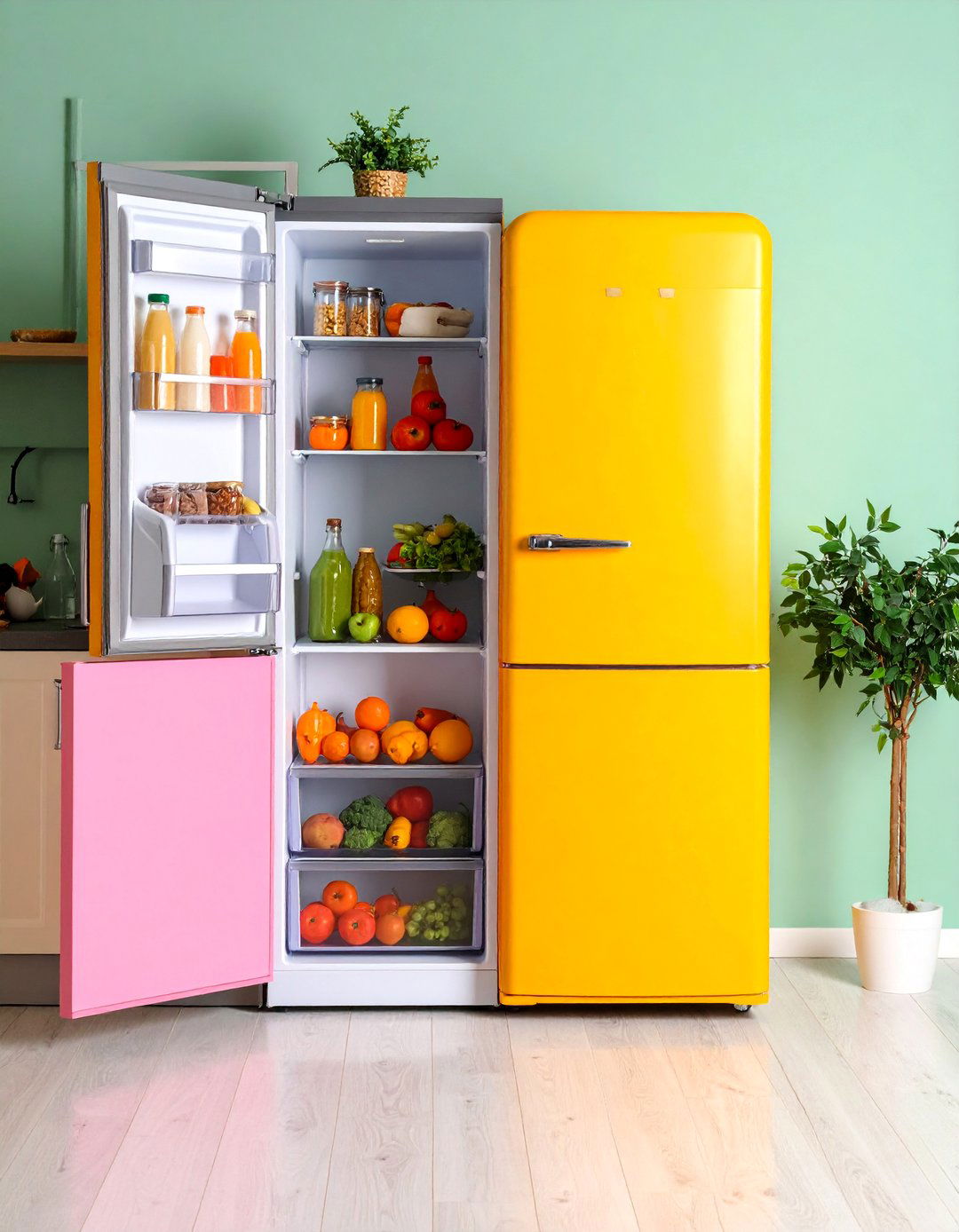 Refrigerator Side Panel Storage System - 25 Small Kitchen Storage Ideas