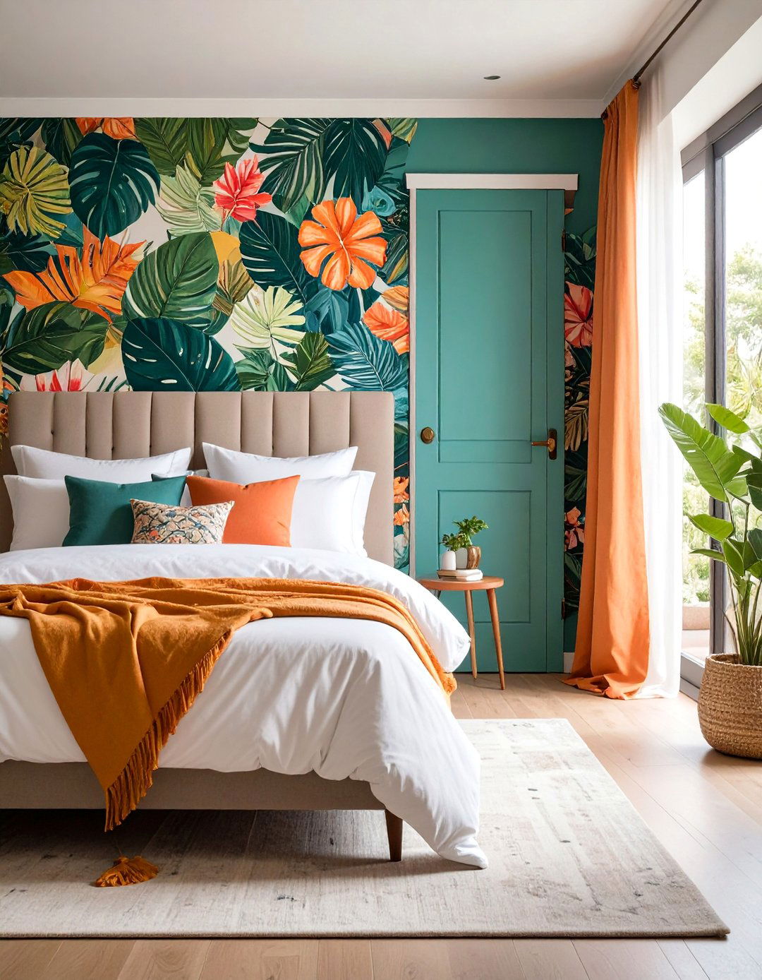 Removable Wallpaper Application - 25 Bedroom Door Decorating Ideas