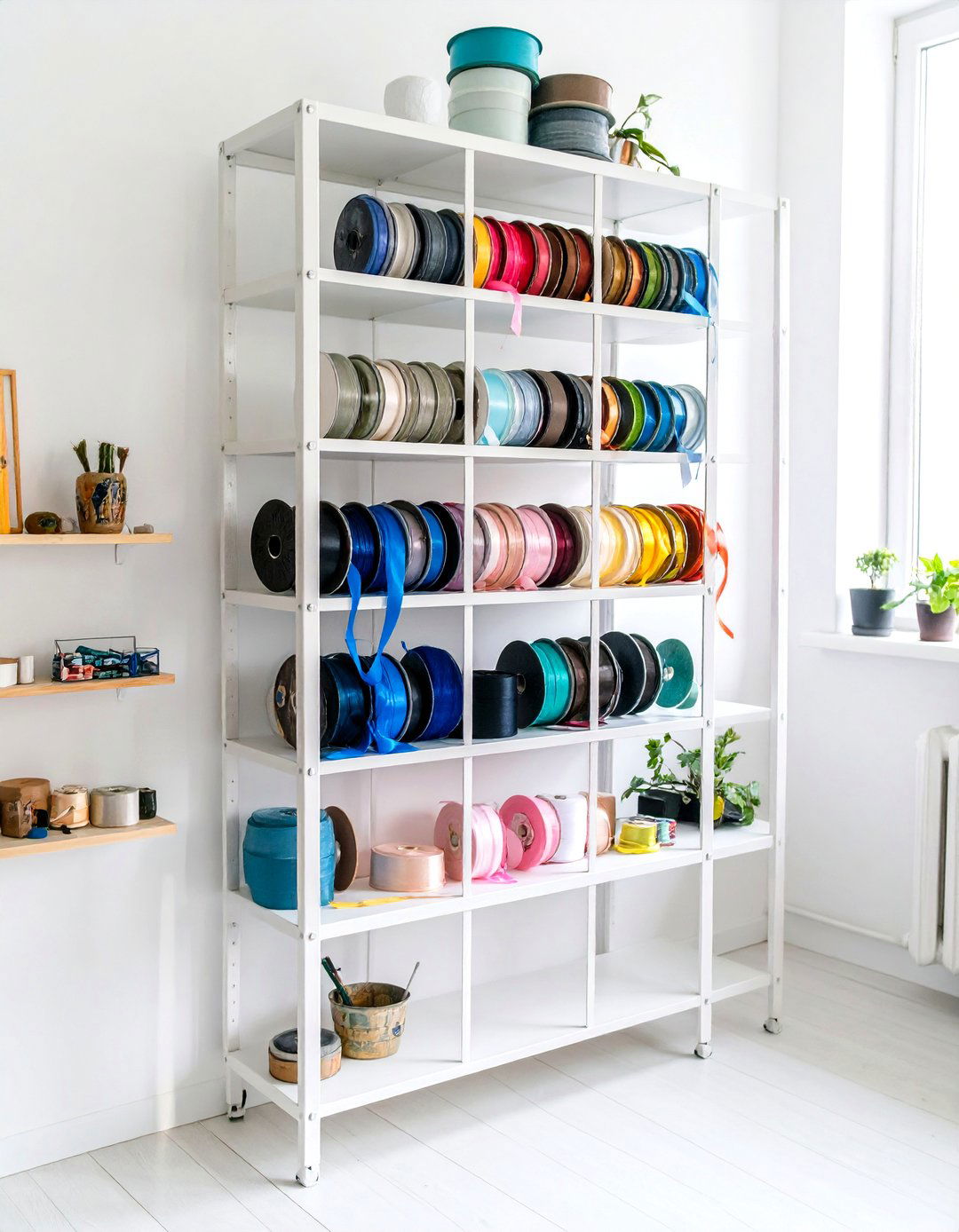 Repurposed CD Storage Rack Display - 25 Ribbon Storage Ideas
