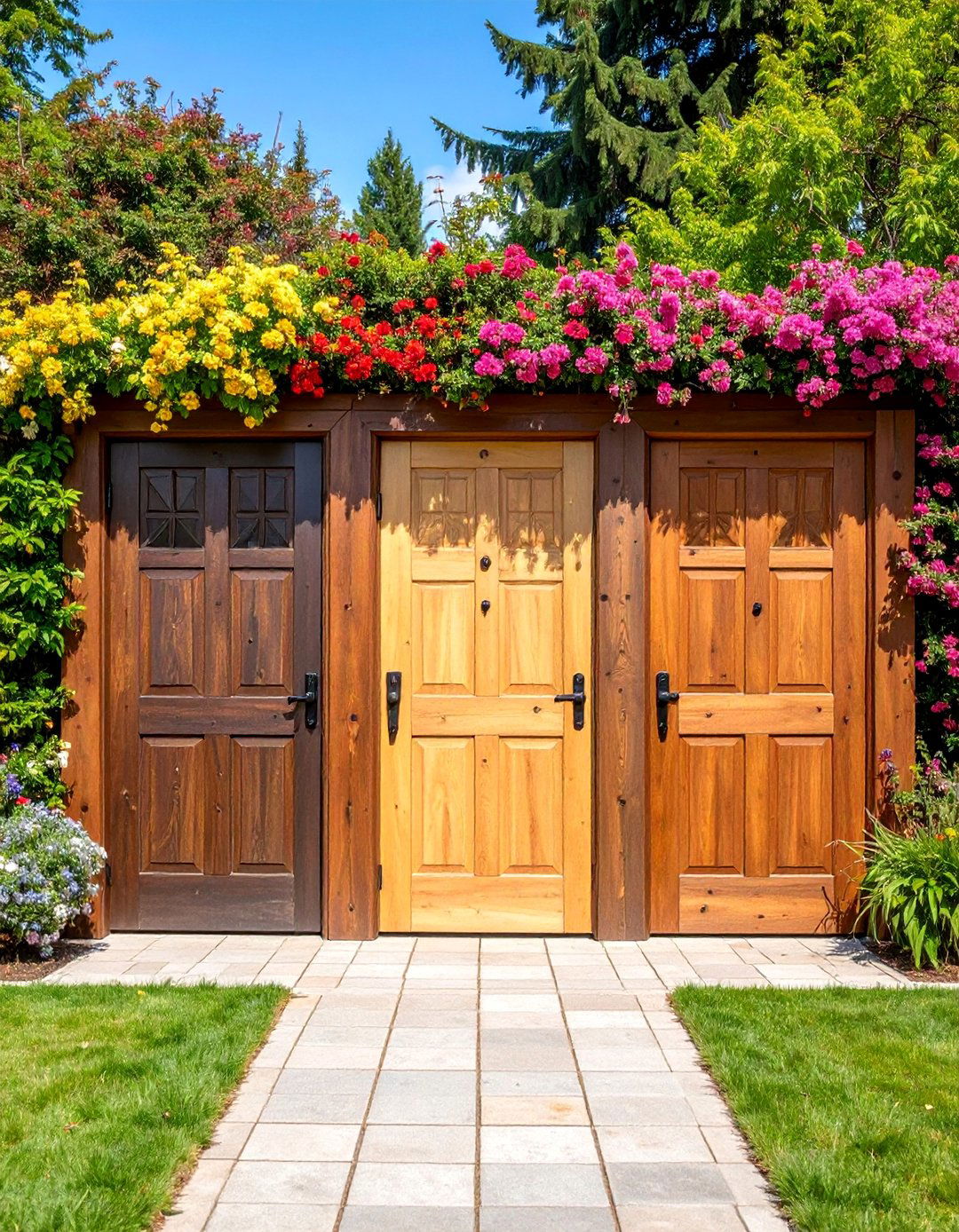 Repurposed Door Privacy Feature - 25 Backyard Privacy Ideas