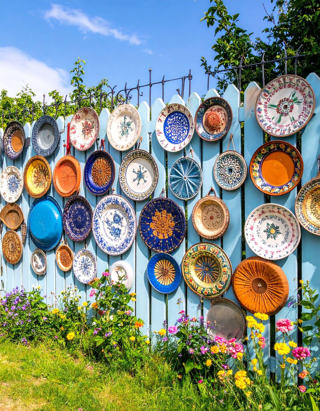 Repurposed Object Art Gallery Fence - 25 Fence Art Ideas