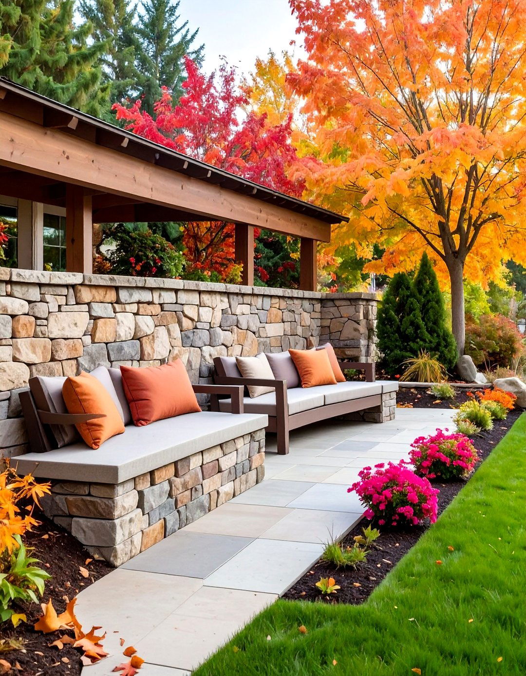Retaining Wall with Integrated Seating - 25 Hardscape Ideas