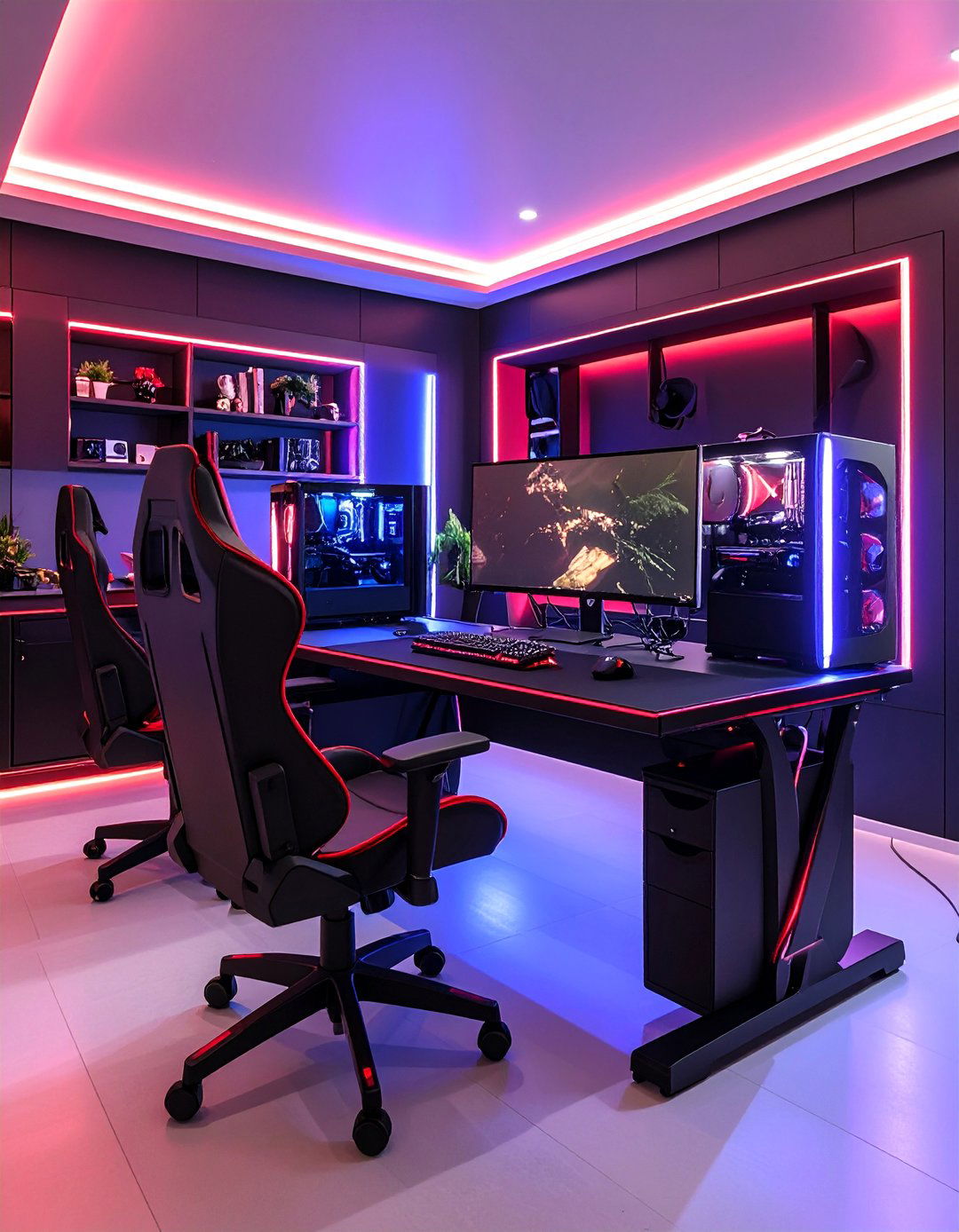 Retractable Gaming Setup - 25 Red and Black Gaming Setup Ideas