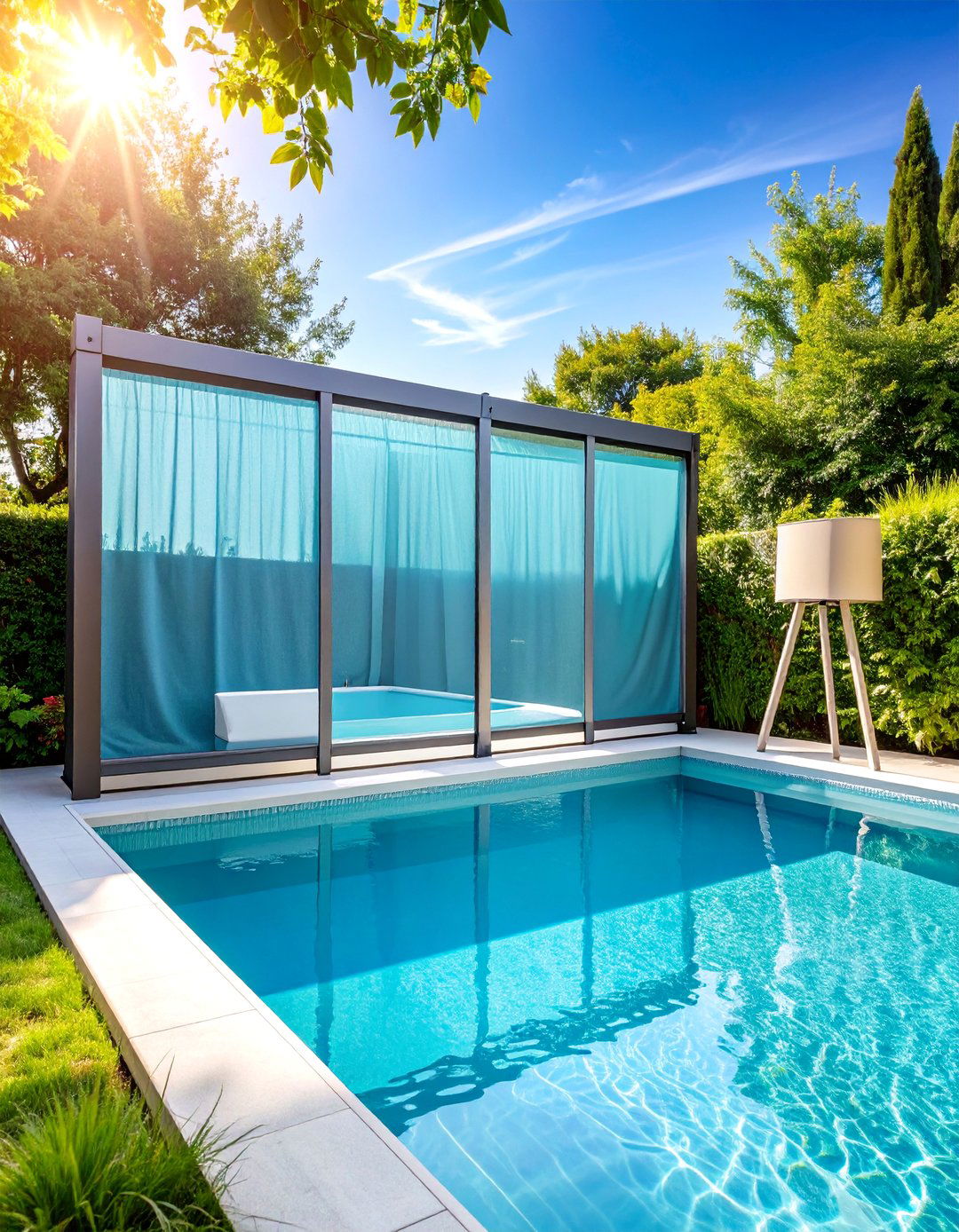 Retractable Privacy Screen System - 25 Hot Tub Enclosure Ideas