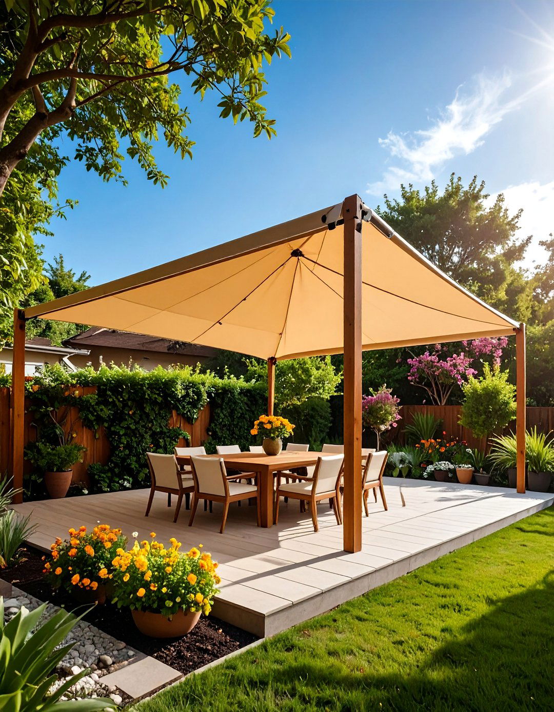 Retractable Shade Sail Privacy - 25 Garden Screening Ideas