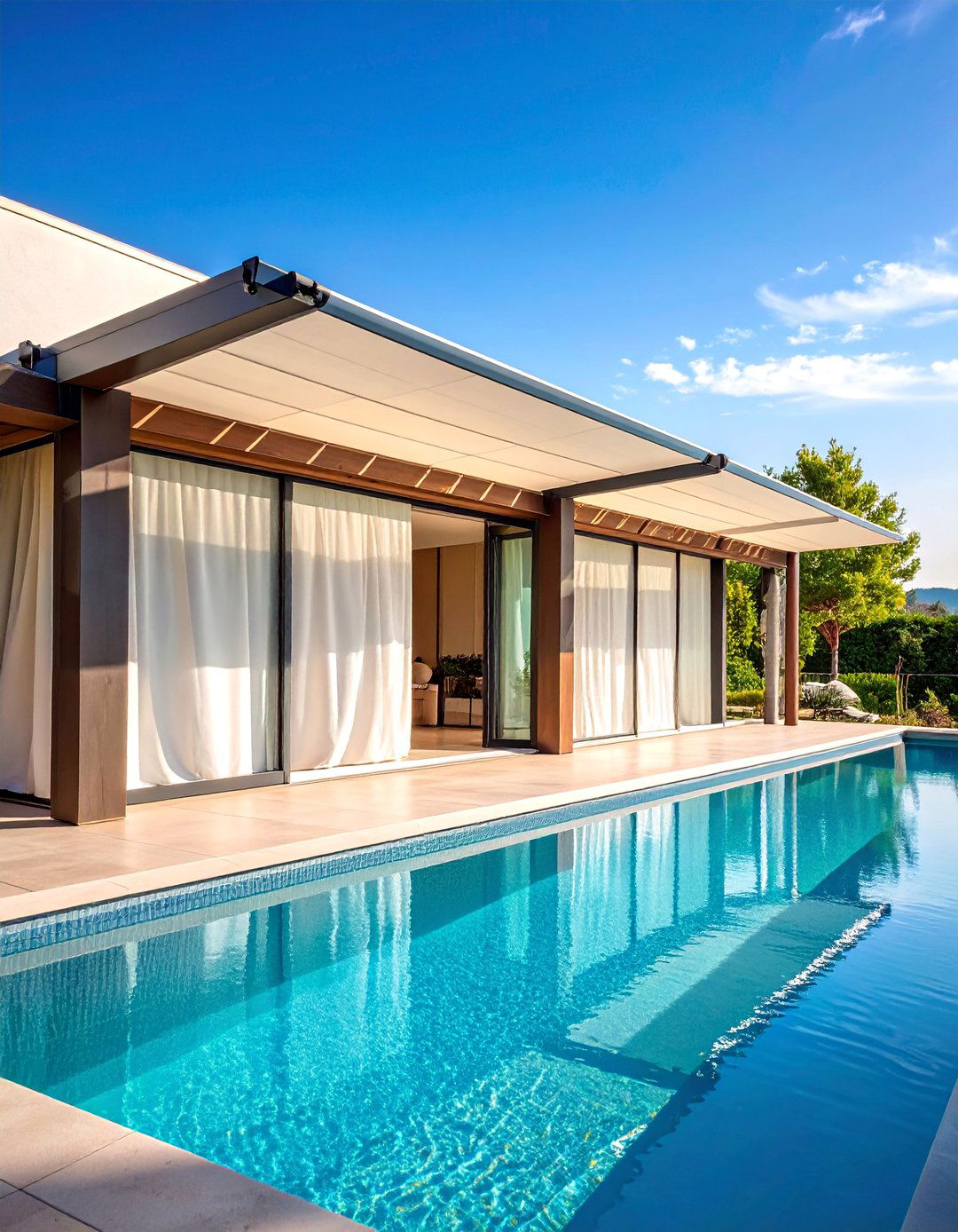 Retractable Shade Screen System - 25 Pool Shade Ideas