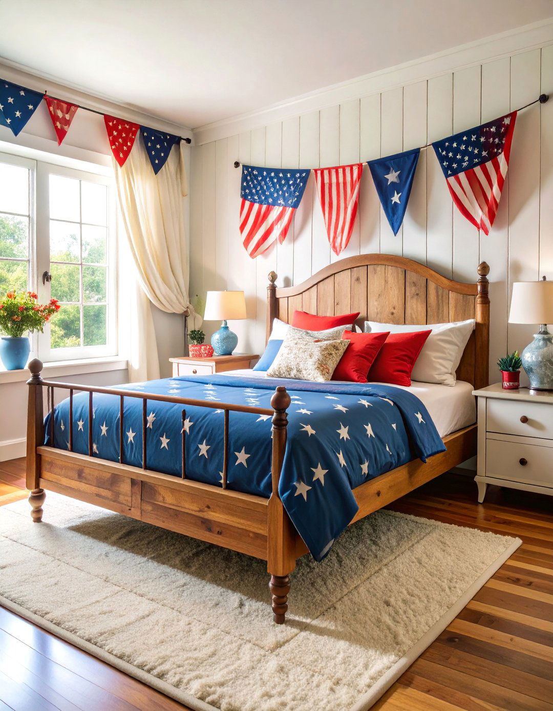 Retro Americana Patriotic Bedroom - 25 Vintage Bedroom Ideas