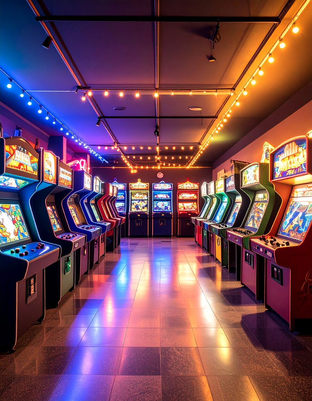 Retro Arcade Basement Lighting Glow - 25 Basement Lighting Ideas