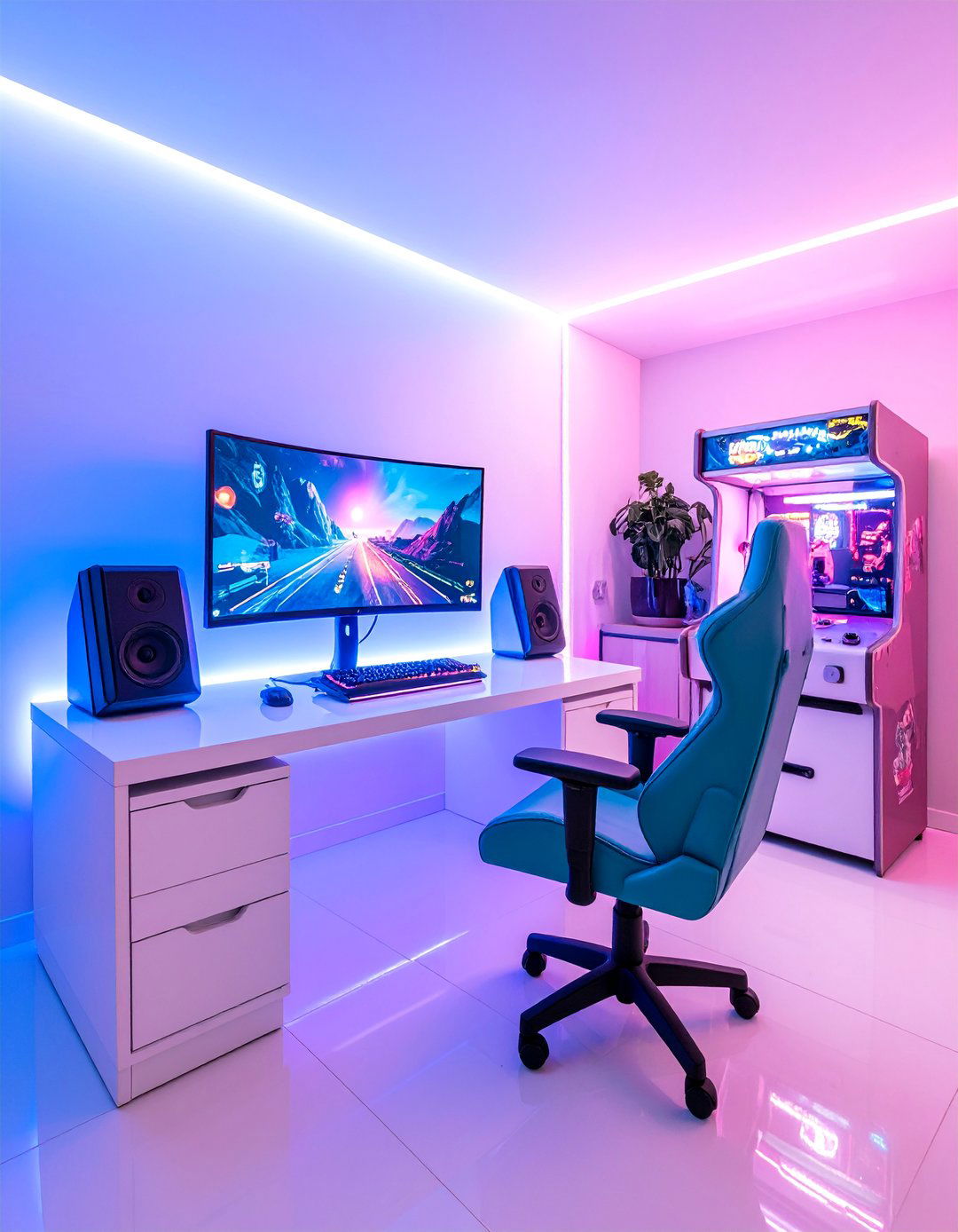 Retro Arcade Gaming Room - 25 Content Creator Room Ideas