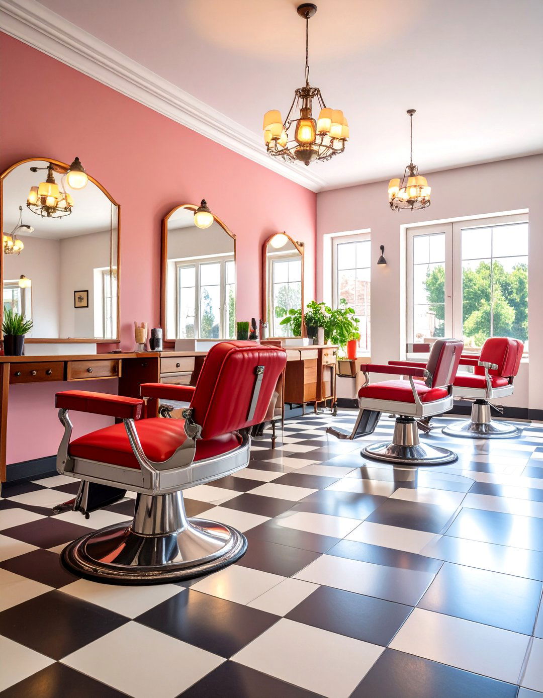 Retro Barbershop Vintage Office - 25 Man Cave Office Ideas